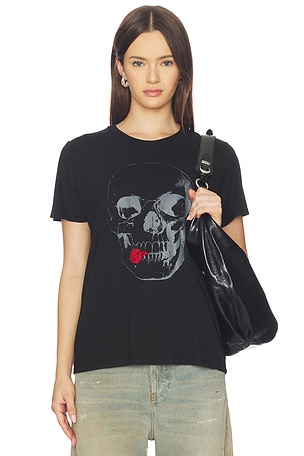 Crystal Tongue Skull Boyfriend Tee Lauren Moshi