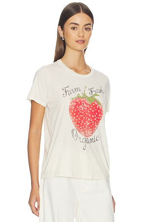 Lauren Moshi Organic Strawberry Vintage Tee in Ivory