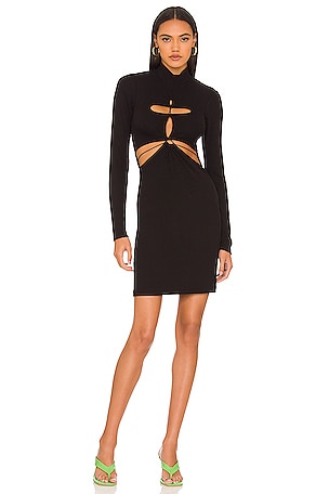 knee length dresses for ladies Lunara Mini Dress Black