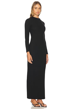 LNA Karlotta Waffle Dress in Black