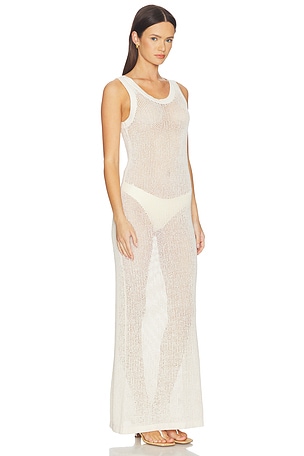LNA Tyler Open Knit Tank Dress in Ivory