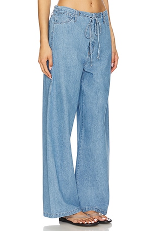 LNA Gia Tie Waist Pant in Blue