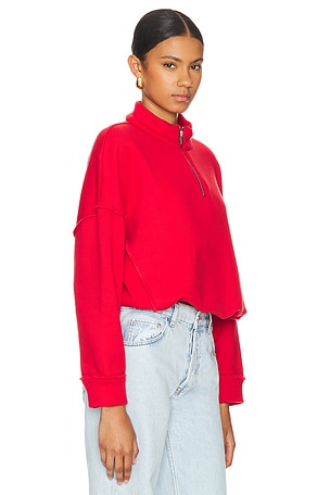 LNA Chandler Fleece Half Zip jacket in Red