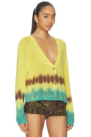 LNA Geena Tye Dye Cardigan in Yellow. Size M. Also