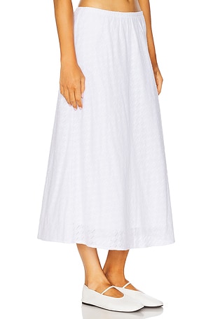 LNA Waialea Eyelet Skirt in White
