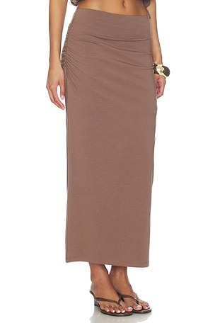 LNA Calvin Skirt in Chocolate