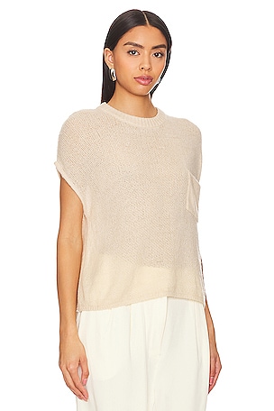 LNA Loma Semi Sheer Sweater in Tan