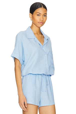 LNA Alpine Linen Button Up in Blue