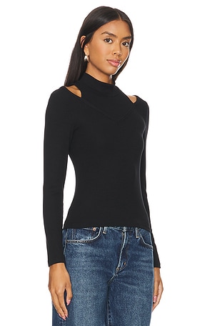 LNA Vivian Ribbed Top in Black