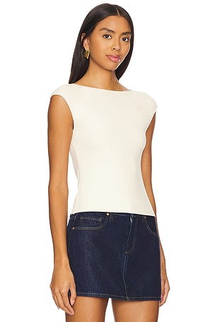 LNA Perle Ribbed Top in Ivory