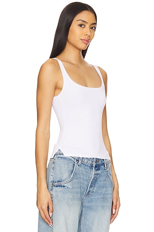 LNA Scoop Ribbed Tank in White