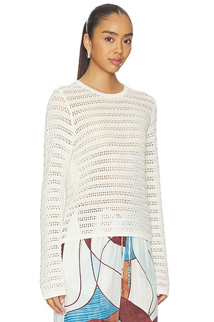 LNA Gwen Open Knit Top in Ivory. Size XL. Also