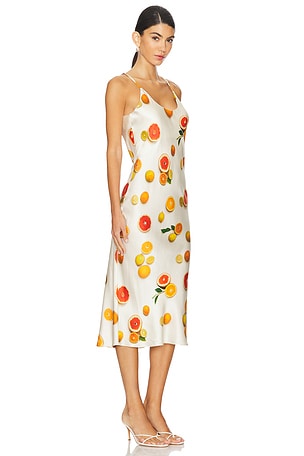 LUNYA Washable Silk Bias Slip Dress in Ivory