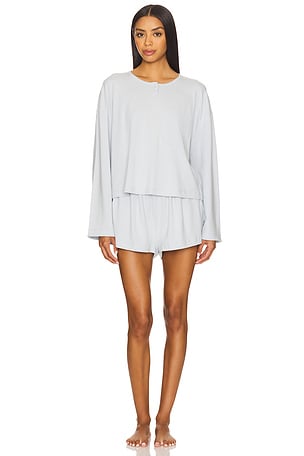 Slumberknit Long Sleeve Henley Set LUNYA
