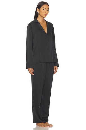 LUNYA Washable Silk Long Sleeve Pant Set in Grey. Size XS. Also