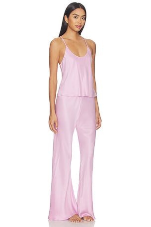 LUNYA Washable Silk Bias Cami Pant Set in Pink