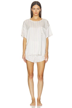 Washable Silk Tee Pajama Set LUNYA