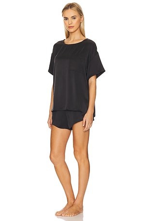 LUNYA Washable Silk Tee Set in Black. Size XS. Also