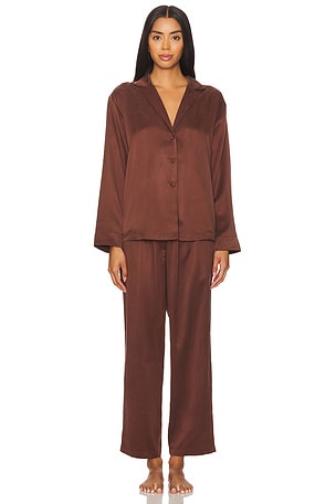 Washable Silk Long Sleeve Pant Set LUNYA