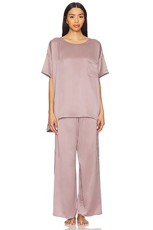 Washable Silk Tee Pant Set LUNYA