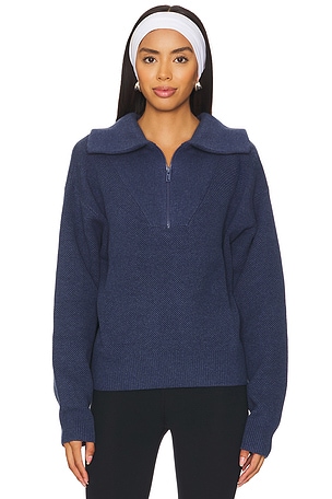 Cozy Cotton Silk Collared Half Zip LUNYA