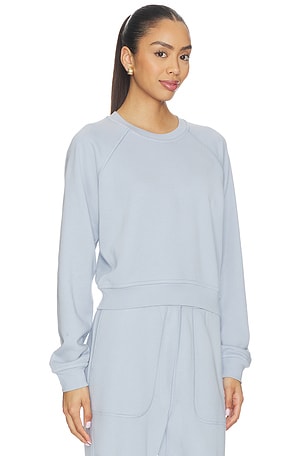 LUNYA Silksweats Lightweight Reversible Slim Fit Raglan Sweatshirt in Slate