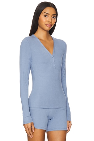 Soft Modal Rib V-neck Henley LUNYA