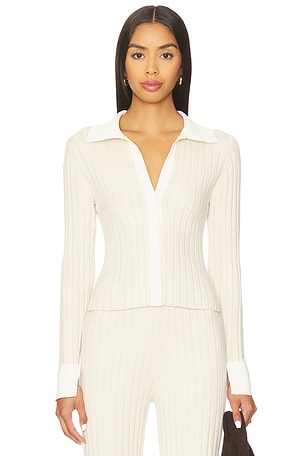Cozy Cotton Silk Ribbed Button Up LUNYA