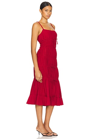 LOBA Manresa Midi Dress in Red