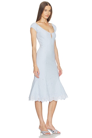 LOBA Bonita Eyelet Midi Dress in Baby Blue