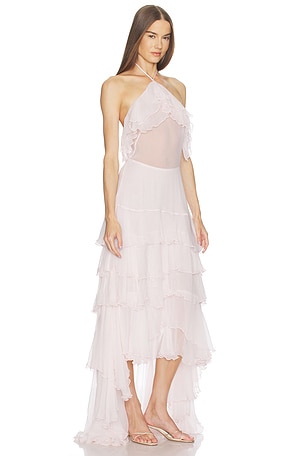 LOBA Alejandra Ruffle Gown in Pink