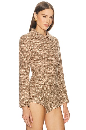 LOBA Daphne Tweed Jacket in Brown Multi. Size XXS. Also