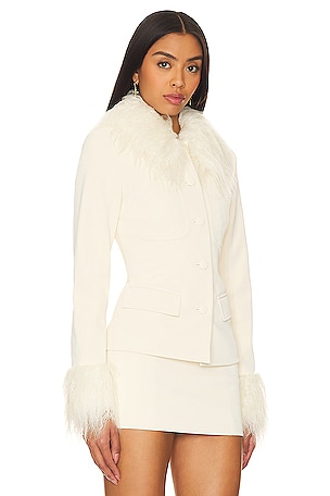 LOBA Anabella Faux Leather Jacket in Cream