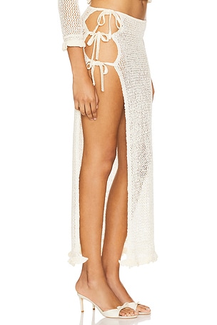 LOBA Alexius Sequin Skirt in Ivory