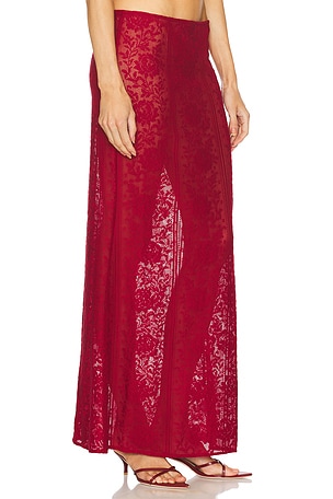 LOBA Laura Maxi Skirt in Burgundy