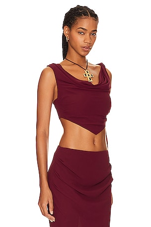 LOBA Antonella Corset Top in Burgundy