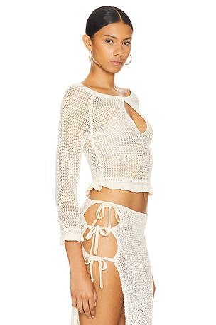 LOBA Alexius Sequin Top in Ivory