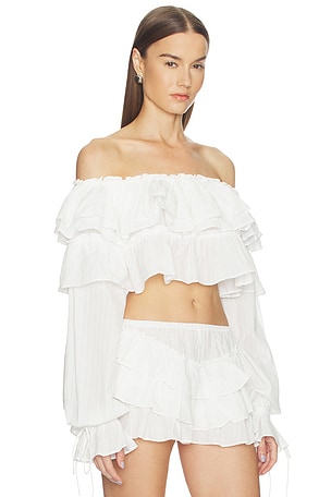Loba iliaN/A ruffle top en color blanco
