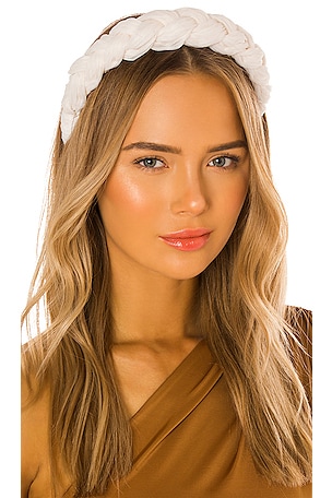 Loeffler Randall Lilac Braided Headband in Pearl | REVOLVE display picture 2