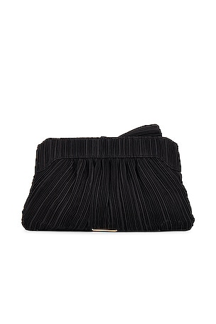 Loeffler Randall Rayne Pleated Frame Clutch With Bow in Black