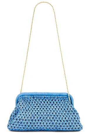 Loeffler Randall Trudie Frame Crochet Clutch in Blue