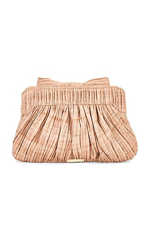 Loeffler Randall Rayne Pleated Bow Clutch in Blush