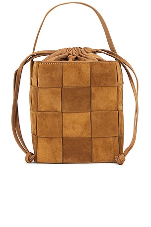 Loeffler Randall Laith Wide Woven Top Handle Bag in Tan