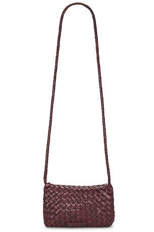 Loeffler Randall Vinnie Mini Woven Crossbody Bag in Wine