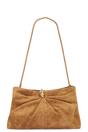 Toffee Split Suede With Gold Hardware Clutch Loeffler Randall