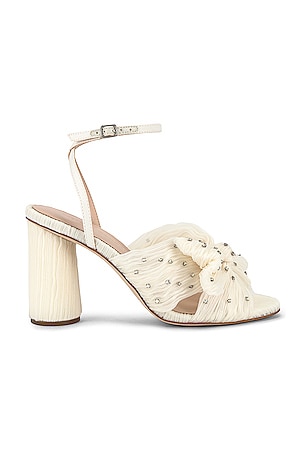Camellia Pleated Knot Heeled Sandal Loeffler Randall
