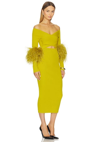 Lapointe Matte Viscose Cross Front Dress in Green