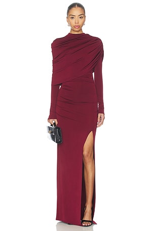 Asymmetrical Shawl Draped Gown Lapointe