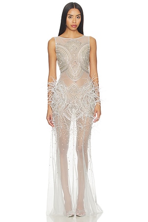 VESTIDO LARGO MOSAIC CRYSTAL EMBROIDERY Lapointe