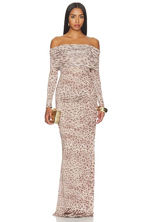 Printed Jersey Off The Shoulder Gown LaPointe